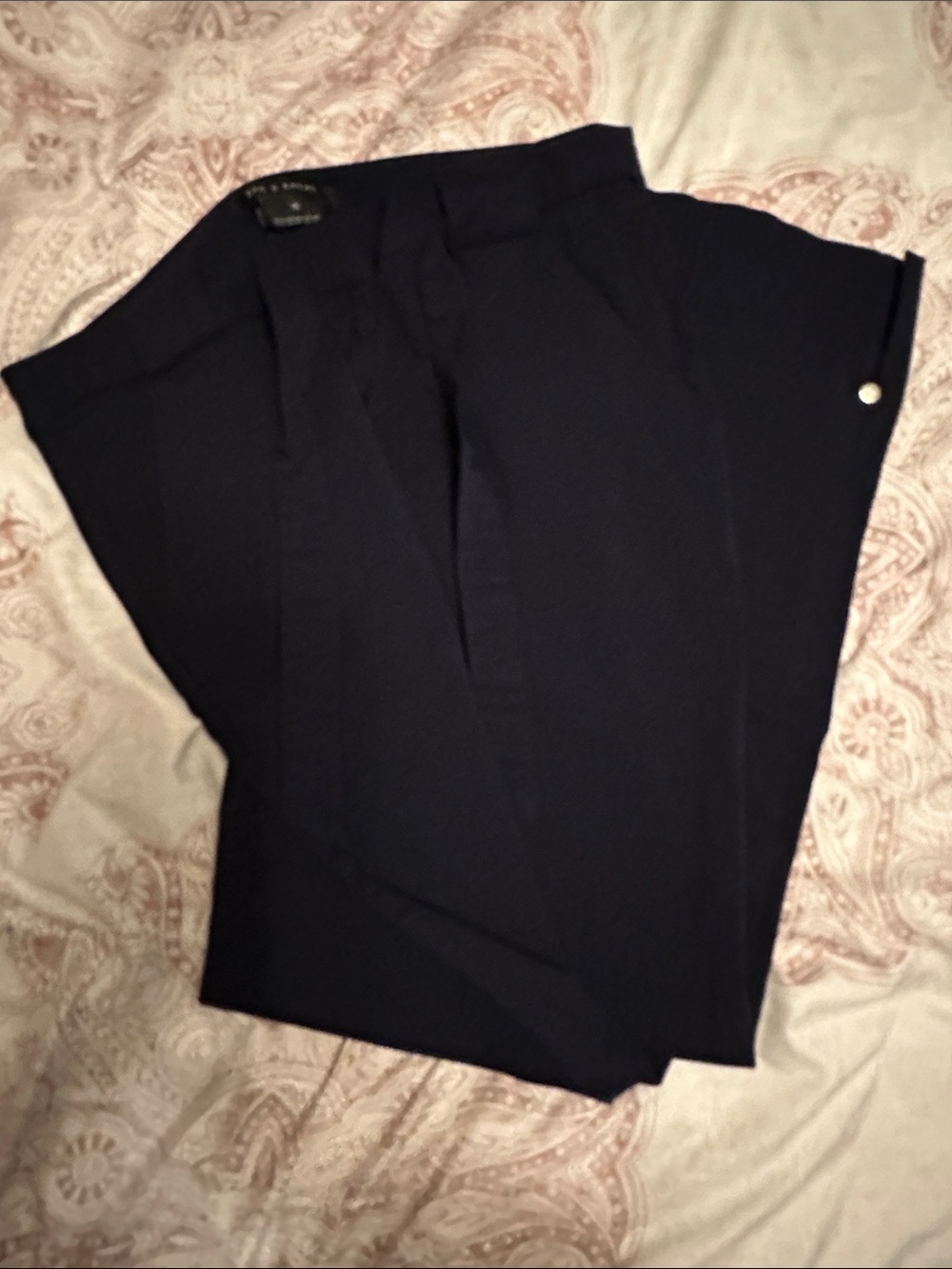 Zac & Rachel Navy Wide-Leg Trousers